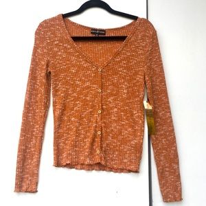 NEW! Almost famous V neck sweater button down med